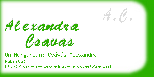 alexandra csavas business card